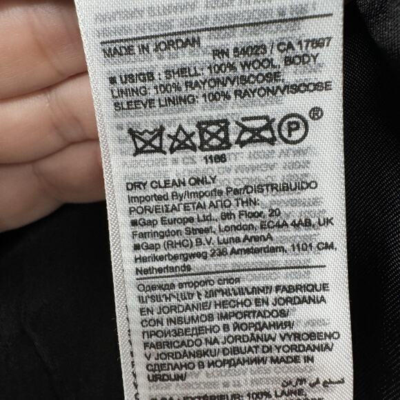 Banana Republic Sculpted Fit Italian Wool Blazer Sz 16L Tall Black Corporate - Picture 9 of 16